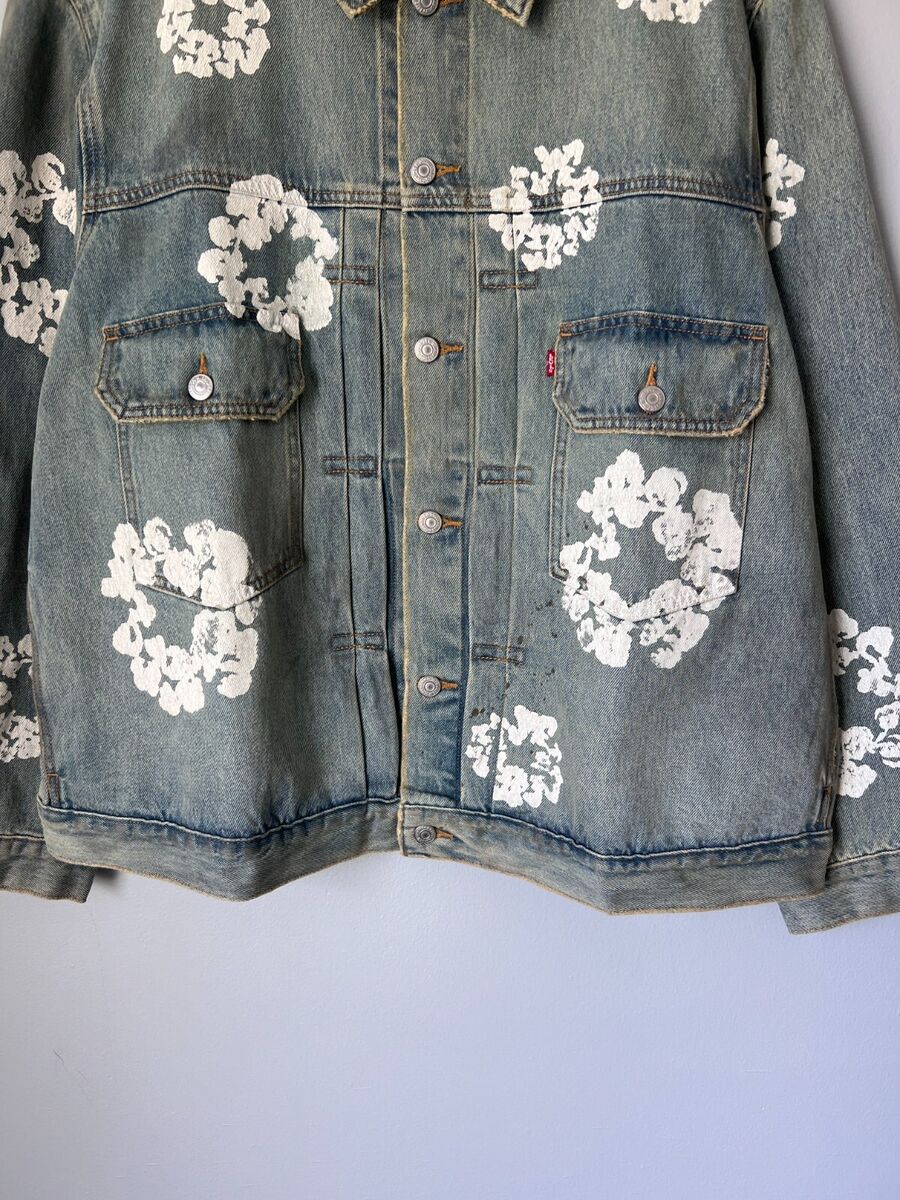 Denim Tears Levi's Dirty Wash Wreath Type 2 Denim Jacket Denim Tears Levi's Dirty Wash Wreath Type 2 Denim Jacket