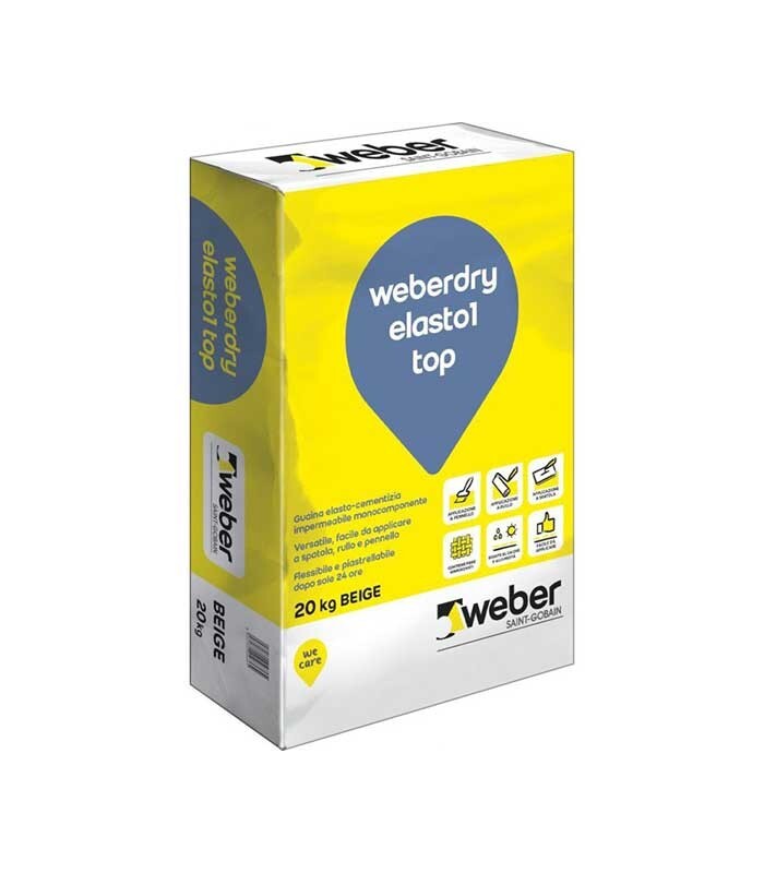 Guaina impermeabilizzante elasto cementizia-Weberdry elasto1top-20kg beige/grigi