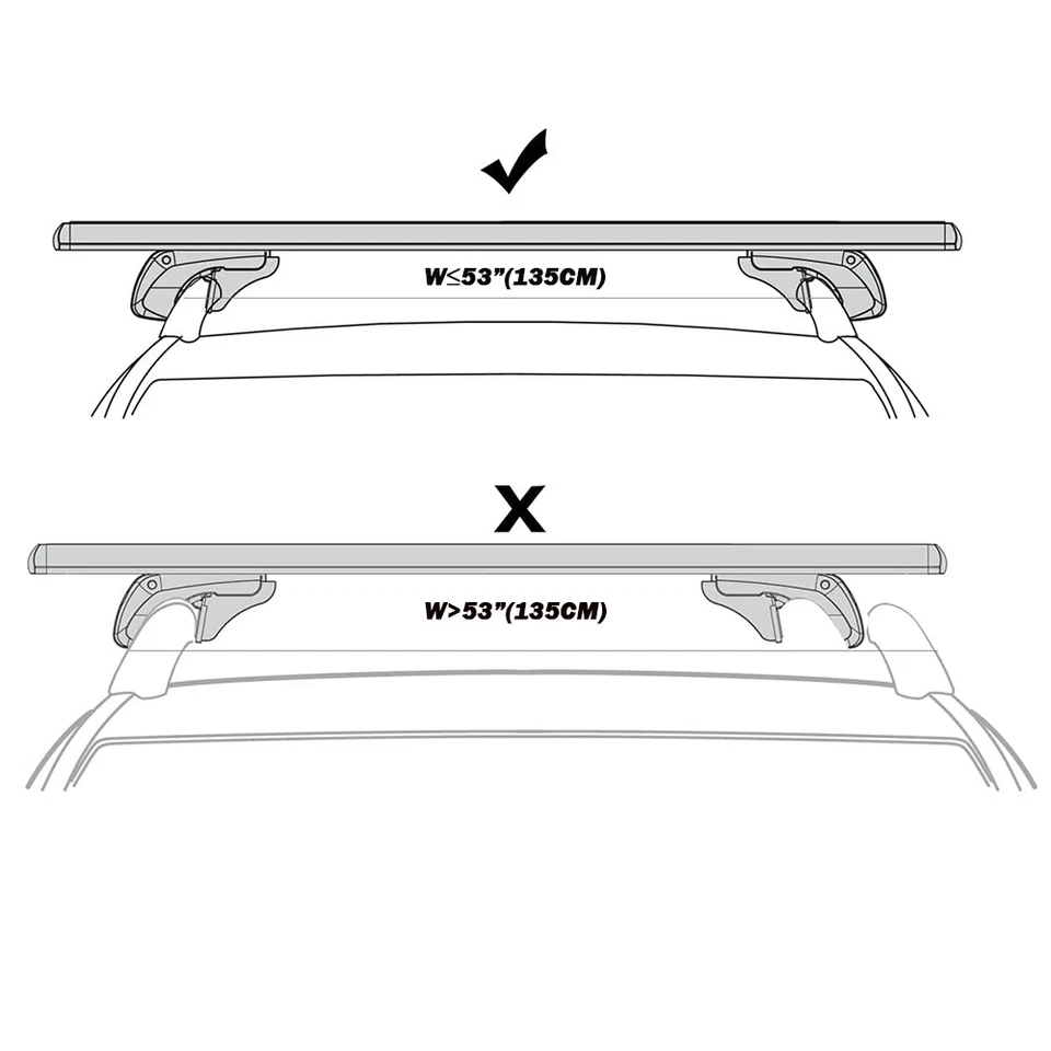 For Chevrolet S10 Blazer 53" Top Roof Rack Cross Bars Rail Cargo Carrier + Key - Image 2 of 4