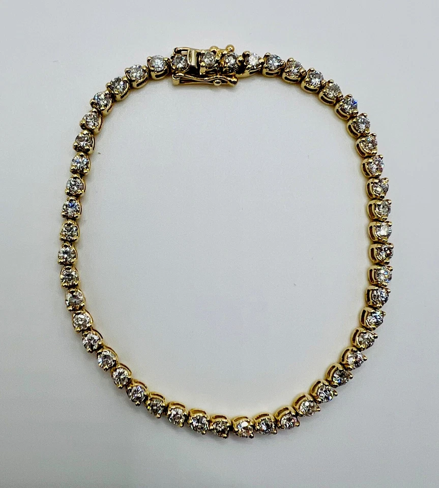 Brazalete tenis diamantes naturales para dama oro 18k 3 quilates de diamantes longitud 6,75 Foto 3 de 4