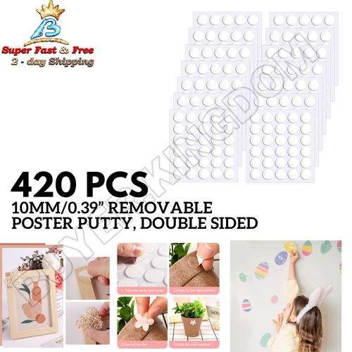 Sticky Tack Reusable Removable Adhesive No Damage Round Putty Poster Dots 420PCS eBay