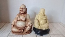 Lot Of 2 Small Laughing Buddha Statues