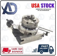 AD International 3"/ 80 mm Regular Rotary Table With Small Chuck and back Plate