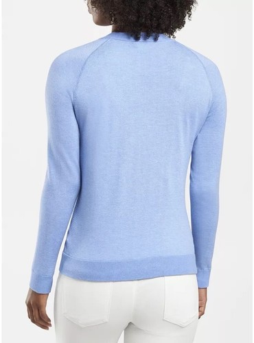 PETER MILLAR Crown Soft Birdseye Crewneck Sweater Jumper Light Blue Size S NWOT - Picture 2 of 12