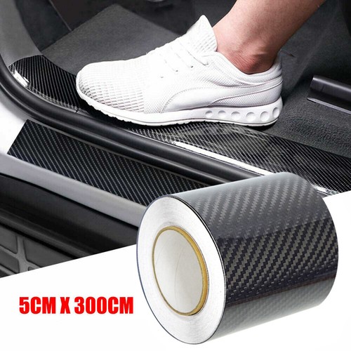 Carbon Fiber Vinyl Car Door Sill Scuff Cover Plate Sticker Protector Accessories - Picture 2 of 18