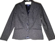 Pendelton Womens Blazer Size 8 100% Virgin Wool Tweed Classic Preppy Brown