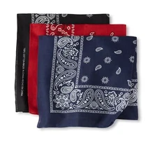 Levi's 100%Cotton Multi-purpose Bandanas Headbands Protective Coverage Wraps 3Pk