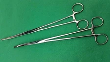 NEW SET OF 2 ROCHESTER PEAN HEMOSTAT LOCKING FORCEPS 12"  CURVED TIP 