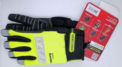 Youngstown Gloves Kevlar A4 Cut Resistant M & Large Green/Black Reflective TIps