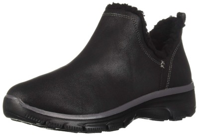 Skechers Women's Easy Going Buried Scooped Collar Bootie w/Faux Fur Trim Size 5
