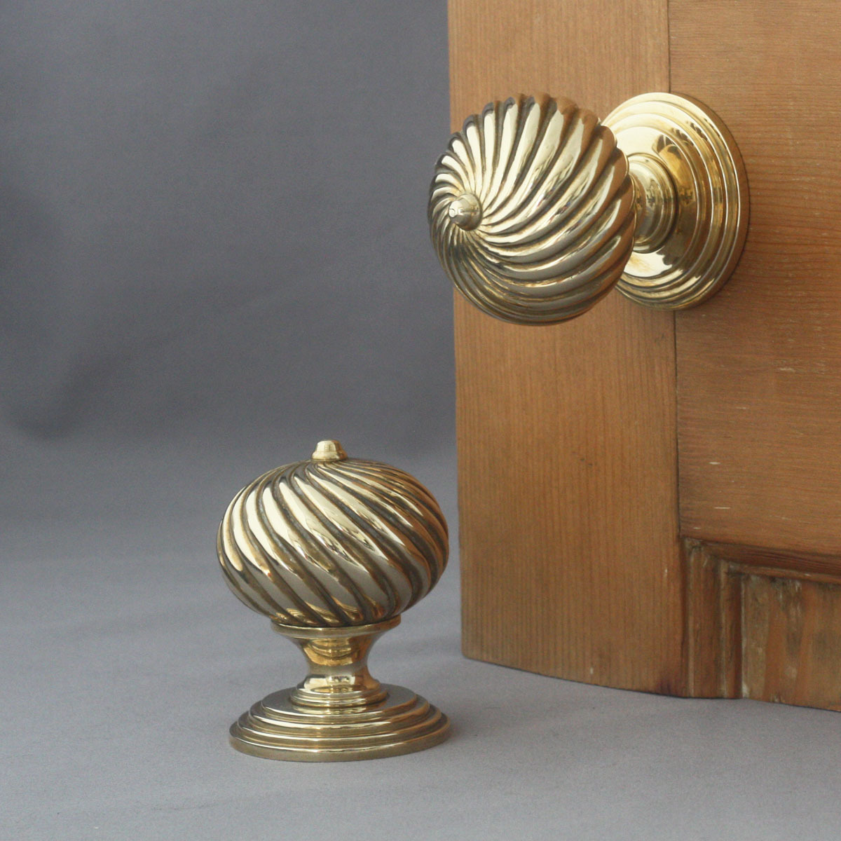 Edwardian Segmented Brass Door Handles eBay