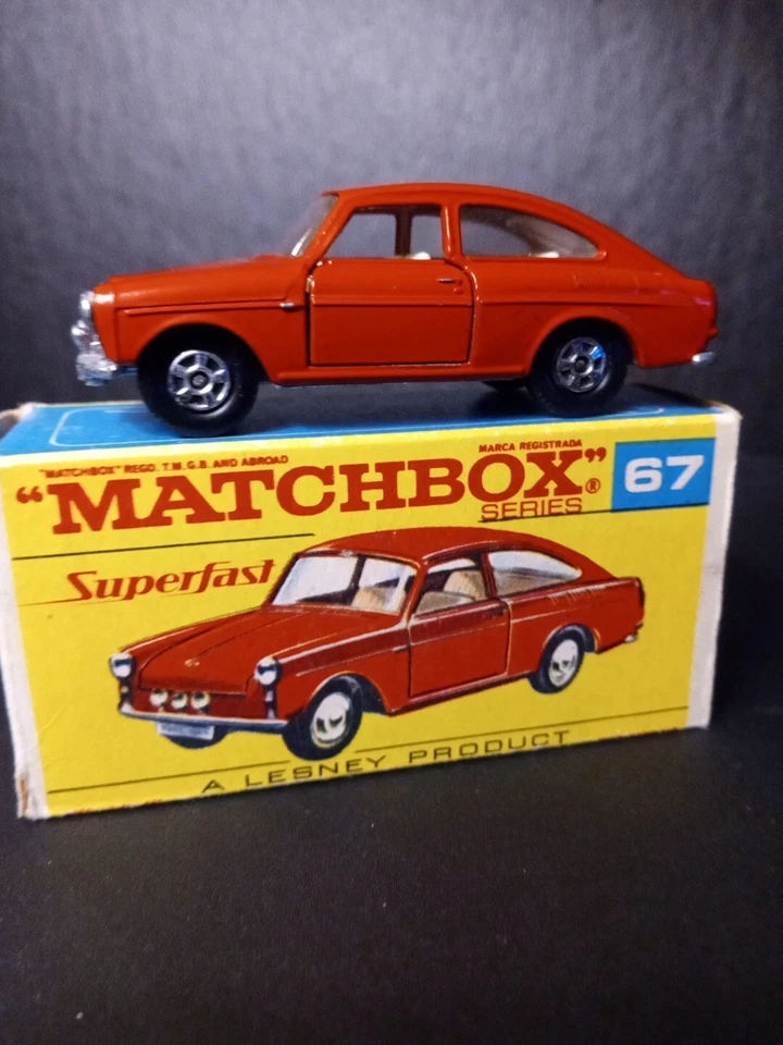 Спичечный коробок РЕДКИЙ Superfast No67 Volkswagen 1600 красный в оригинальной коробке с надписью типа F - Изображение 2 из 4