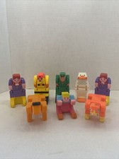 Double Dooz Mattel Transformer Block People Figures Vintage 1985, Lot of 8