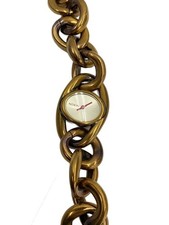 NIXON ALICE Gold Chain Quartz Analog Watch Excellent JAPAN