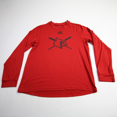 #ad Louisville Cardinals adidas Creator Long Sleeve Shirt Men#x27;s Red Used $14.00