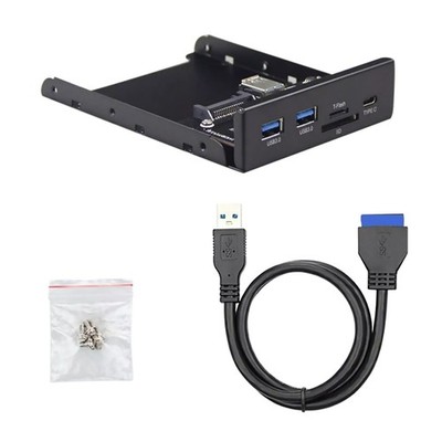 Front Panel 1*Type-C 2*USB 3.0 Type-A 1*Micro SD/TF 5Gbps 3.5'' Open Bay Space