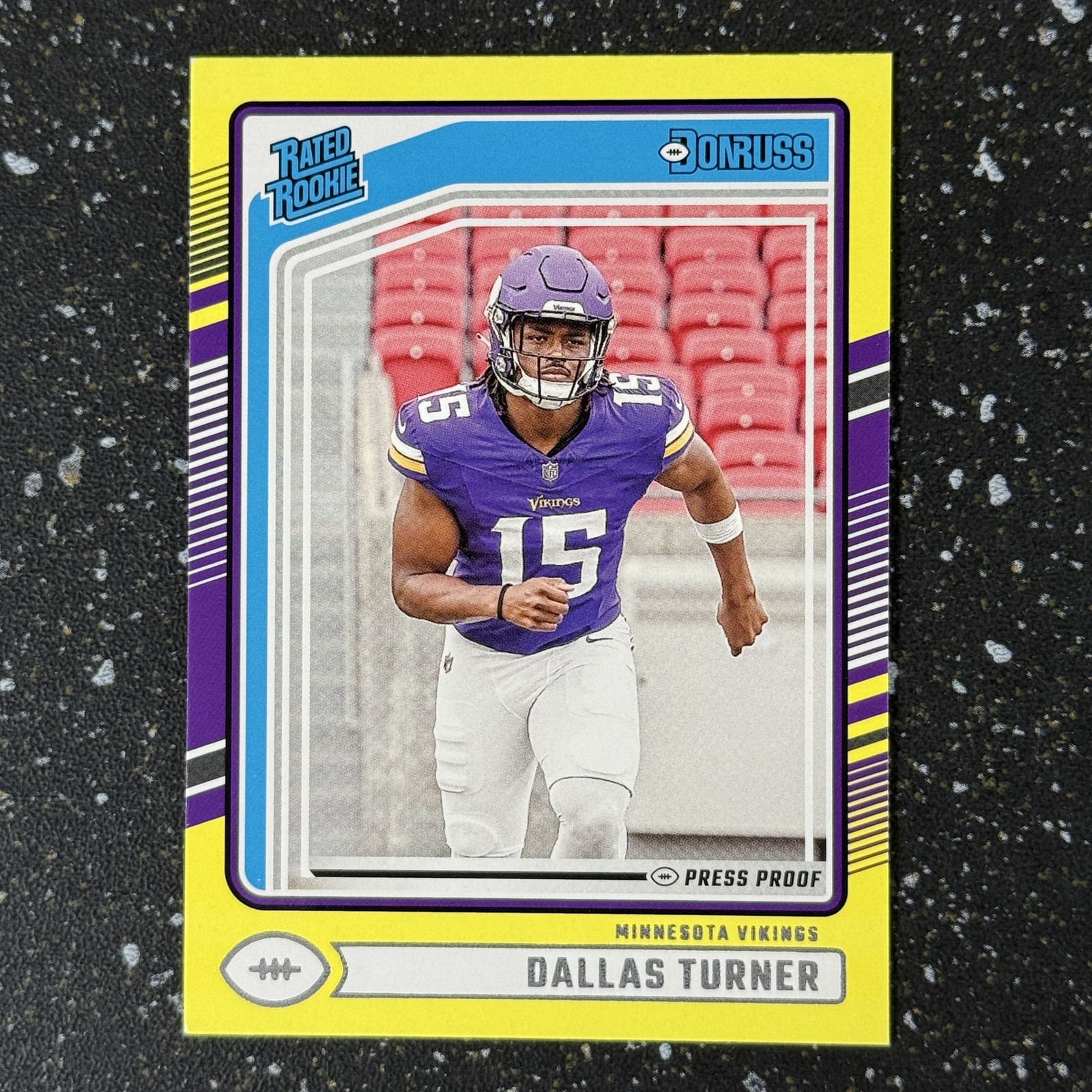Dallas Turner Rookie PRESS PROOF YELLOW Parallel 2024 Donruss #331 Vikings