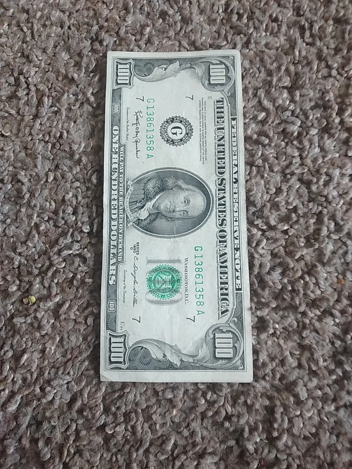 1950 D (G) $100 One Hundred Dollar Bill Federal Reserve Note Vintage G13861358A - Image 2 of 4