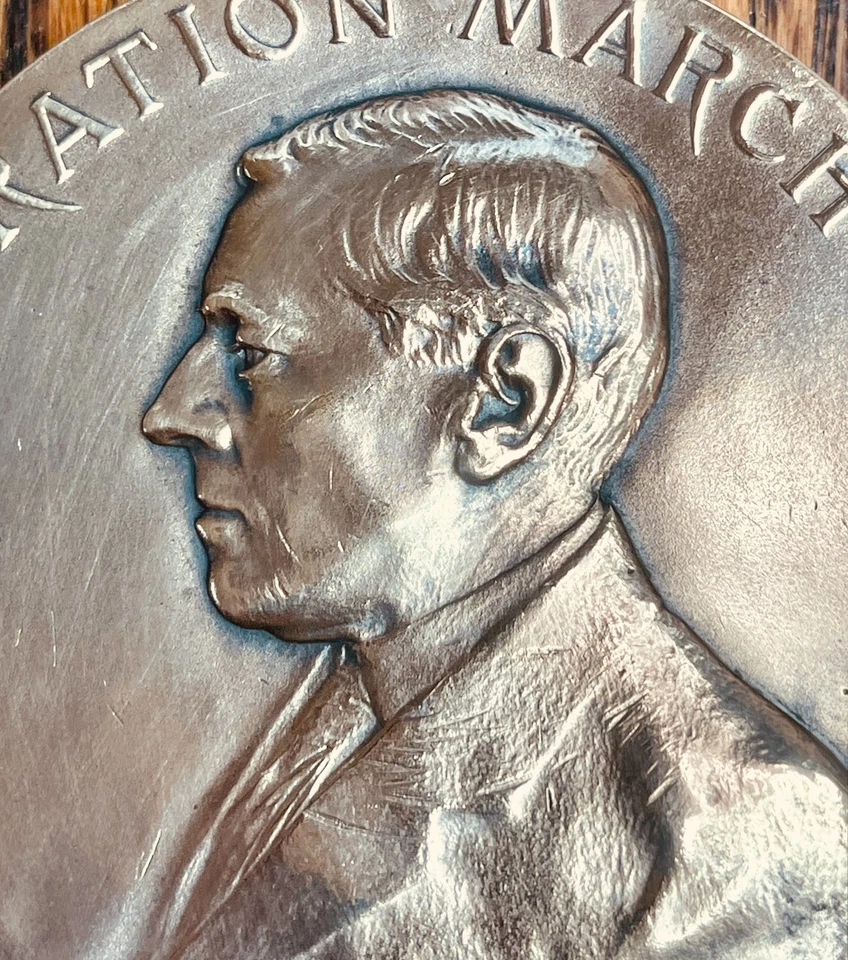 Medalla Inaugural Oficial de Bronce del Presidente Woodrow Wilson 1913 Como Nueva de Estados Unidos Foto 4 de 4