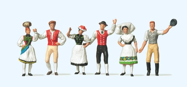 24604 Preiser Ho Volkstrachten, Miniaturfiguren. MaßStab 1:87. Aus Kunststoff,-image