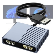 DisplayPort to HDMI and DisplayPort Adapter, 4K 60Hz Dual Monitor Adapter, DP...