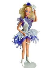 Vtg 90s Ice Capades Barbie Doll 9847 Original Ice Skating Outfit White Skates