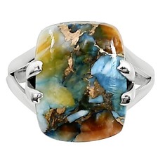 Spiny Oyster Turquoise - Arizona 925 Sterling Silver Ring s.7 Jewelry R-1504