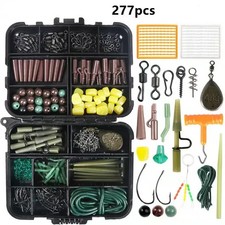 Fishing kit box with 277 fishing accessories, anchors, lead rotating hooks