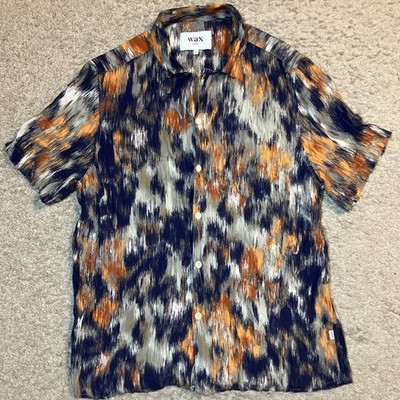 Wax London Didcot Watercolour Shirt Size Medium Rave Camp Button Up