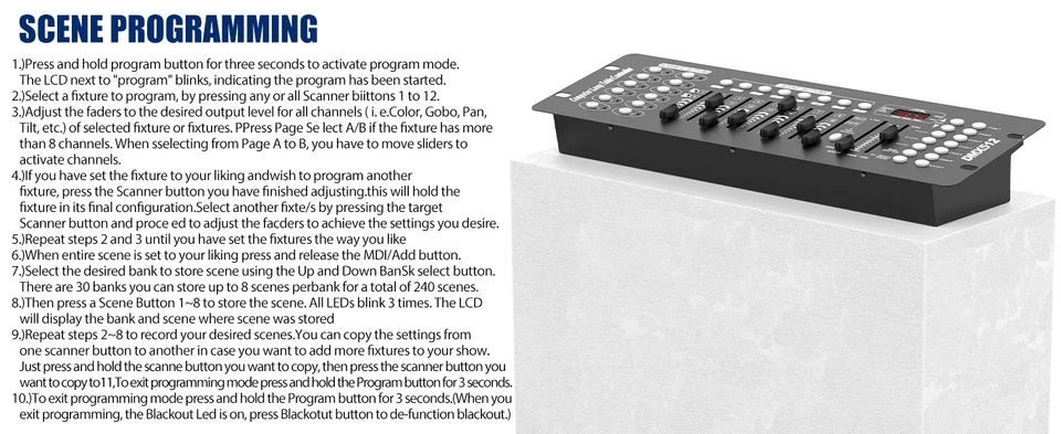 DMX512 192 Channel Operator Console Deck Controller For Stage DJ Disco Lighting - Image 4 of 4