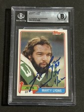MARTY LYONS 1981 TOPPS SIGNED AUTOGRAPHED ROOKIE CARD JETS BECKETT BAS AUTHENTIC