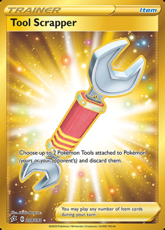 NM-Mint, English - 1 x Pokemon Tool Scrapper - 208/192 - Secret Rare Sword & Shi