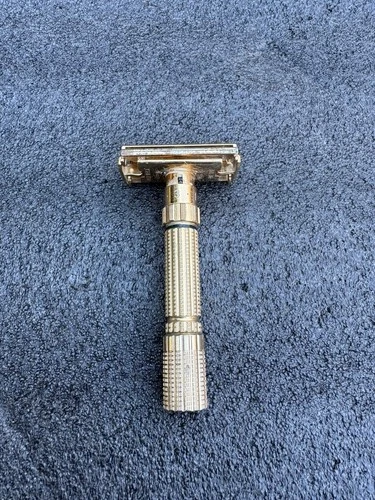 Vintage 1958 Gillette Fat Boy Executive Safety Razor Gold D3 Adjustable