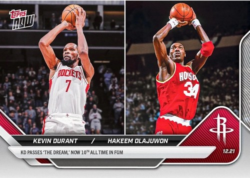 Hakeem Olajuwon – Kevin Durant/Hakeem Olajuwon - 2025-26 NBA Topps NOW® - Card 96 - PR: 3882