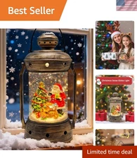 Christmas Snow Globes, Vintage Musical Christmas Snow Globe Lantern, Lighted ...