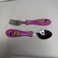 Disney Minnie Mouse Pink Spoon  Fork Cutlery Set BPA-Free Plastic/Steel