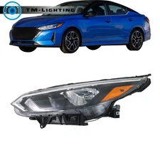 For 2024 2025 Nissan Sentra Headlight Driver Left Side Black Halogen Clear Lens