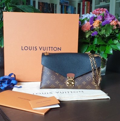 Louis Vuitton Tasche ''Chain Pallas'' Monogram Canvas/ schwarzes Leder