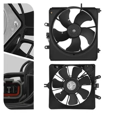 Left & Right Radiator Cooling Fans A/C Condenser Fan For 2007-2008 Honda Fit