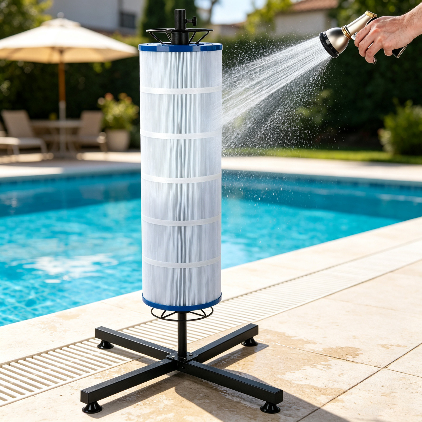 NEW Vertical Pool Filter Cleaner Stand Tool for 3",4", 6" Filter Cartridges Tool