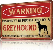 Warning Tin Metal Signs Home D cor 8x12 Greyhound Vintage for Restroom Home