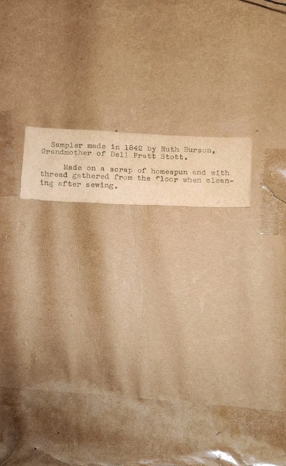 Antique 1842 Child Needlework Sampler Alphabet Number Floral Pattern Ruth Barson - Image 2 of 4