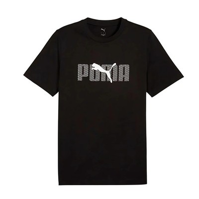 Puma Essentials Logo Lab Tee, Herren T-Shirt - Schwarz/Weiß, Rot,