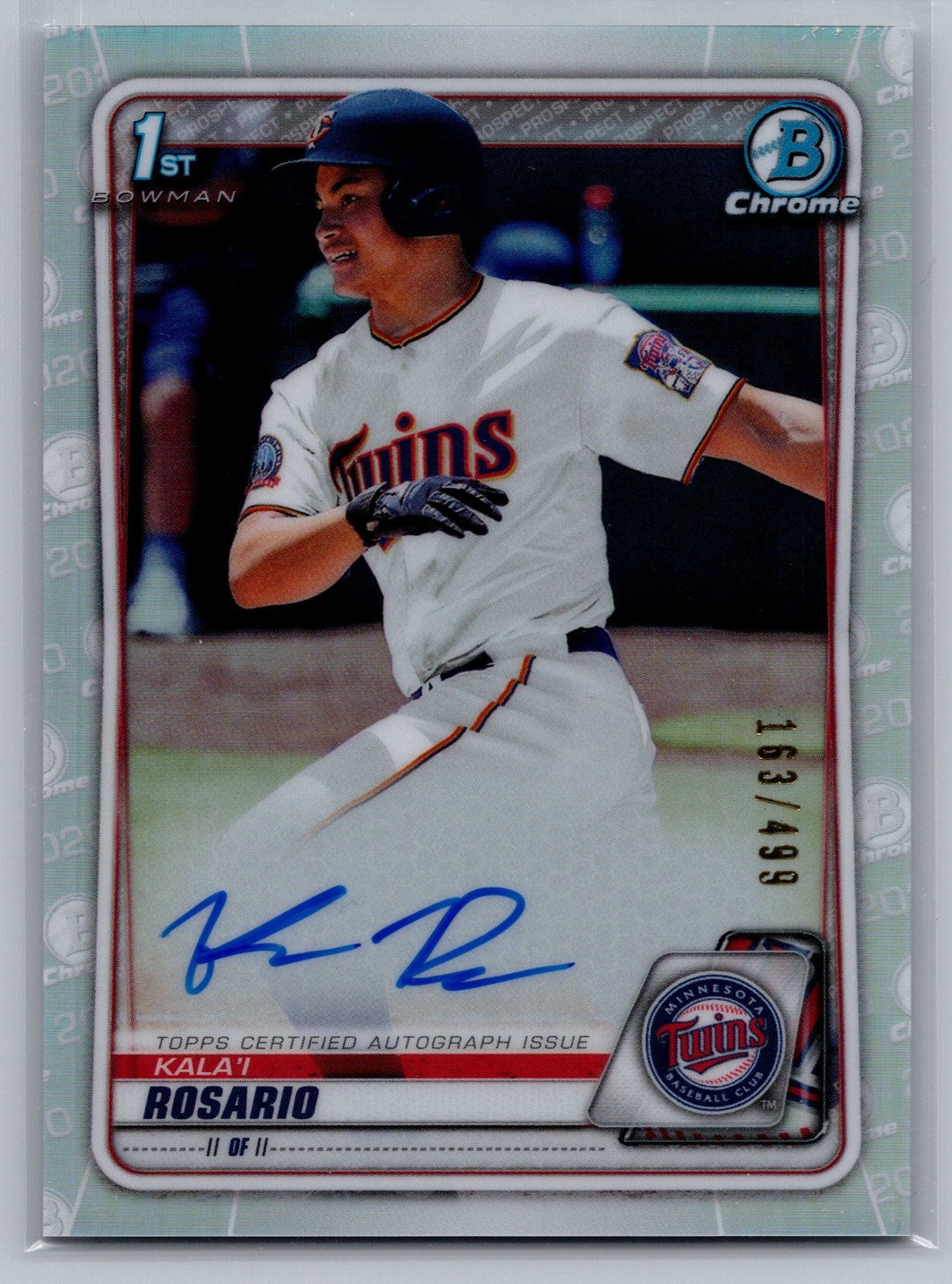 2020 Bowman Chrome Draft 1st Kala'I Rosario #CDA-KR Refractor AUTO /499