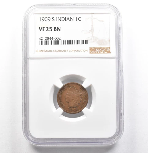 1909-S Indian Head Cent VF25 BN NGC *0588