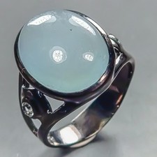 Handmade 12 ct Natural Aquamarine Ring 925 Sterling Silver Size 8 /R443892