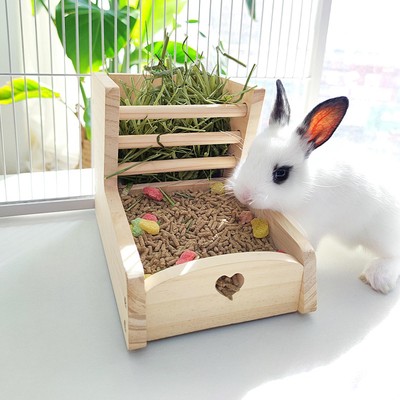 Holz Kaninchen Heu Futter Futter Krippe für Hamster Igel Chinchilla