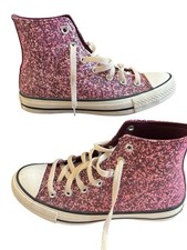 Converse All Star Women's Size 8 Pink Hi-Top Sparkle Chuck Taylor Originals Box