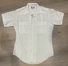 Flying Cross Vintage Rare Mens Medium White Uniform Shirt USA Uniform Shirt