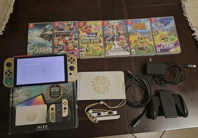 Nintendo Switch OLED Zelda Tears of the Kingdom Edition + 6 Games